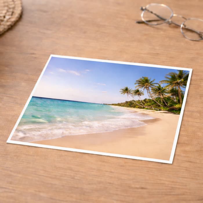 8x8 Photo Prints held in hands for scale